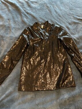 glam Black Sequin Blazer Jacket